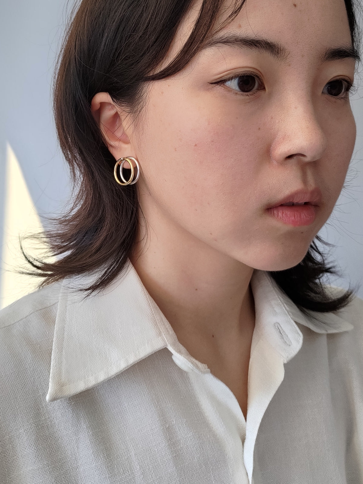 BUBBLE TWO TONE EARRINGS