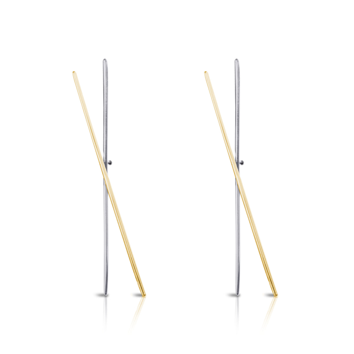 TICK TOCK TWO TONE EARRINGS - GOLD/SILVER