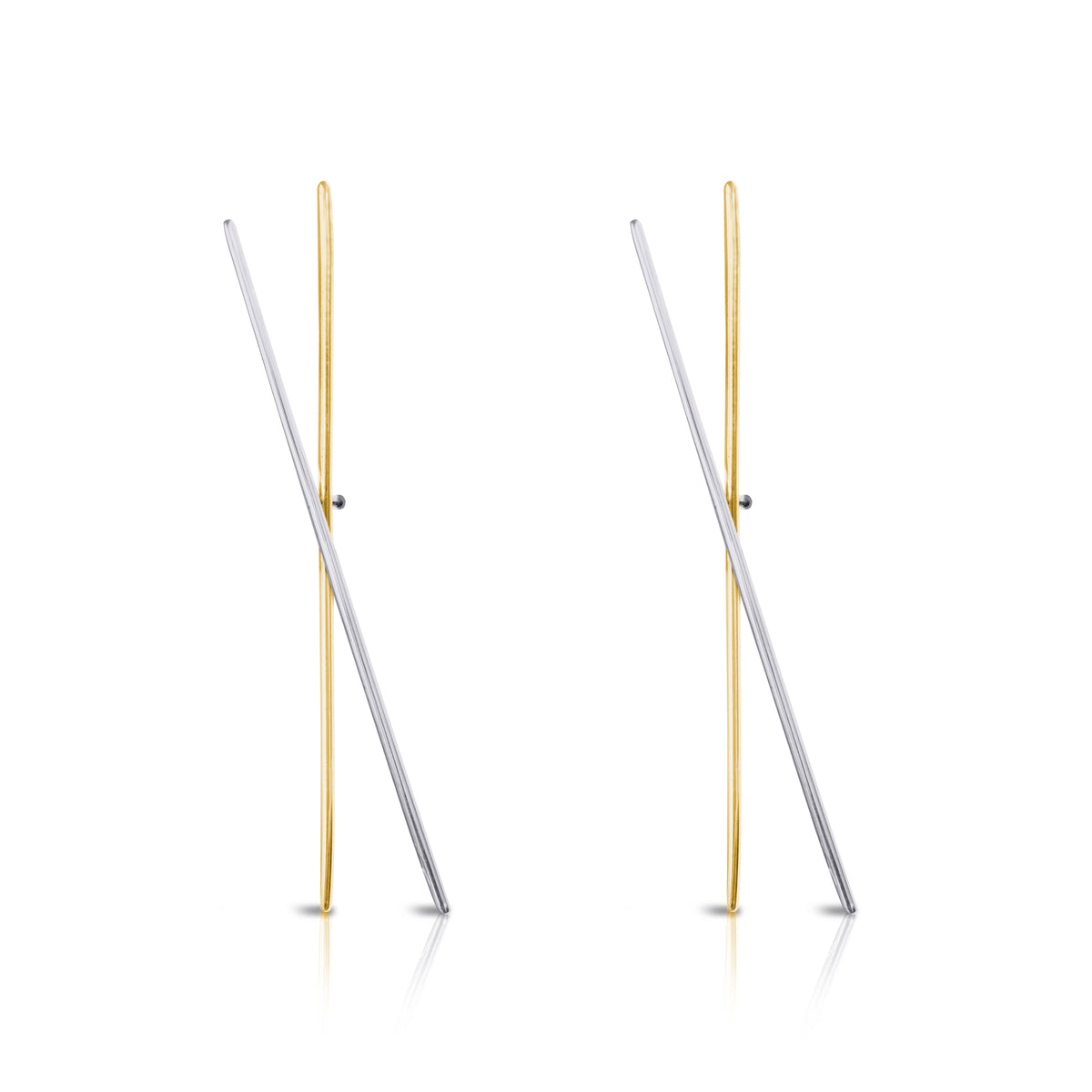 TICK TOCK TWO TONE EARRINGS - SILVER/GOLD