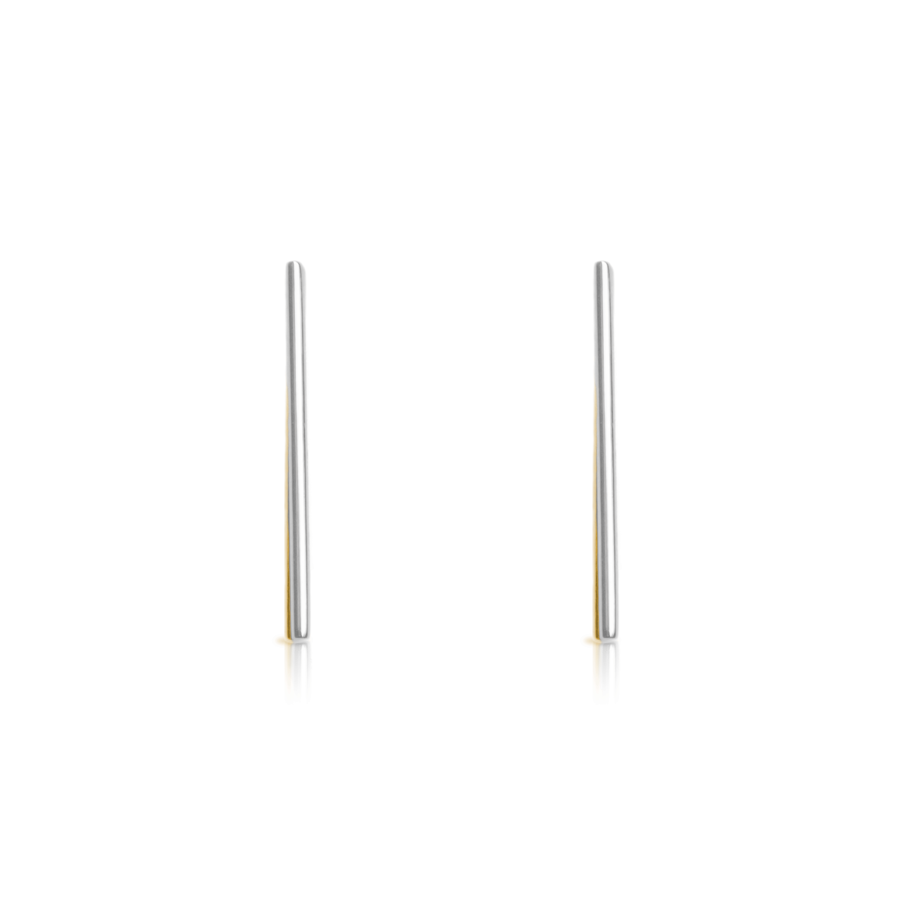 MINI TICK TOCK TWO TONE EARRINGS - SILVER/GOLD
