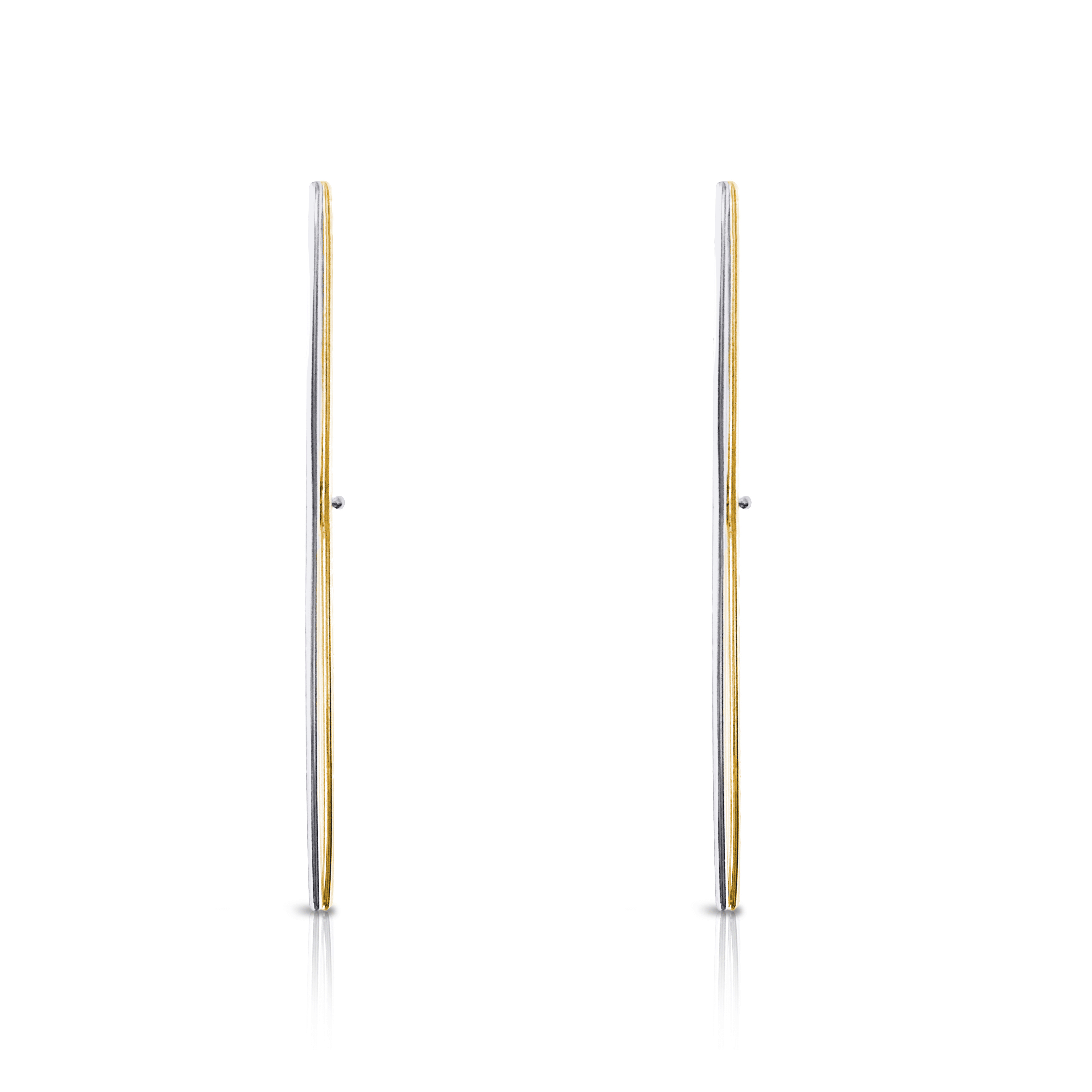 TICK TOCK TWO TONE EARRINGS - SILVER/GOLD