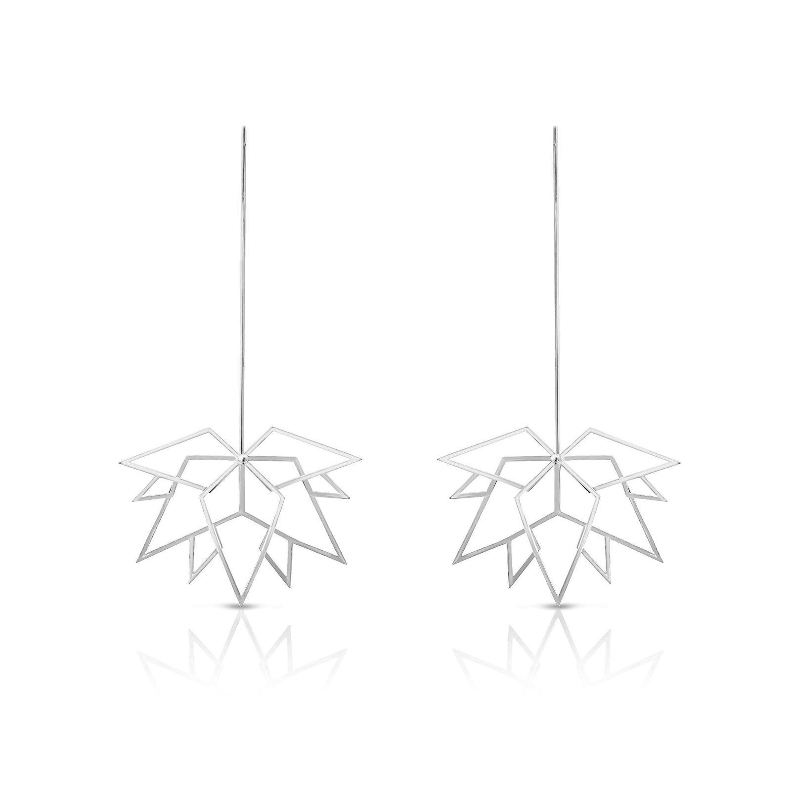 Mini maple leaf silver earrings