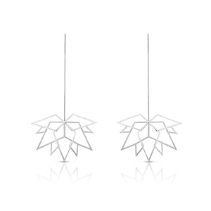 Mini maple leaf silver earrings