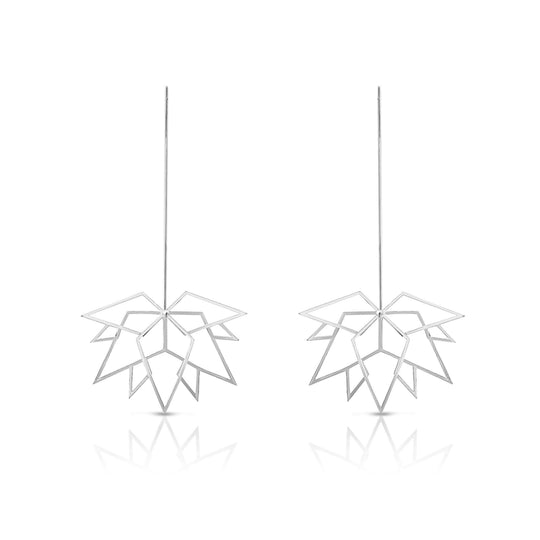 Mini maple leaf silver earrings