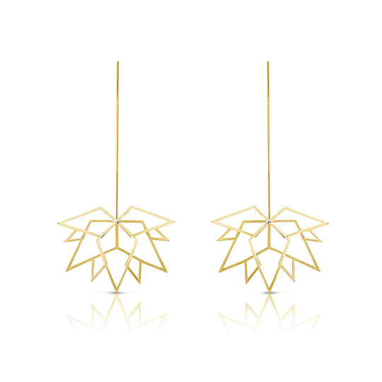 Mini maple leaf gold earrings
