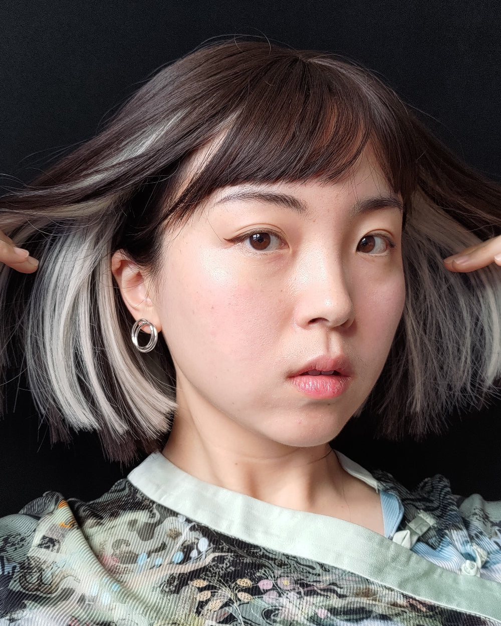 Bubble silver earrings