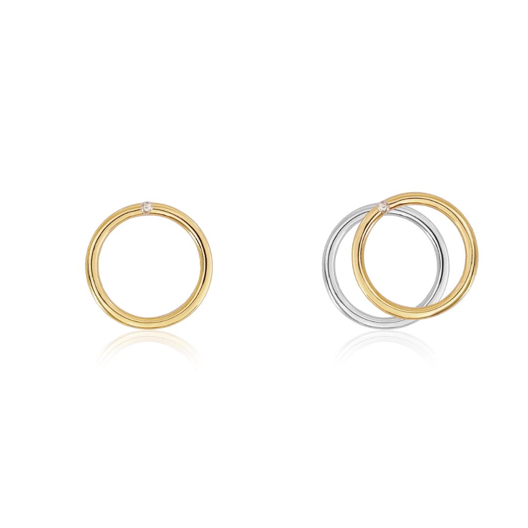 BUBBLE TWO TONE EARRINGS