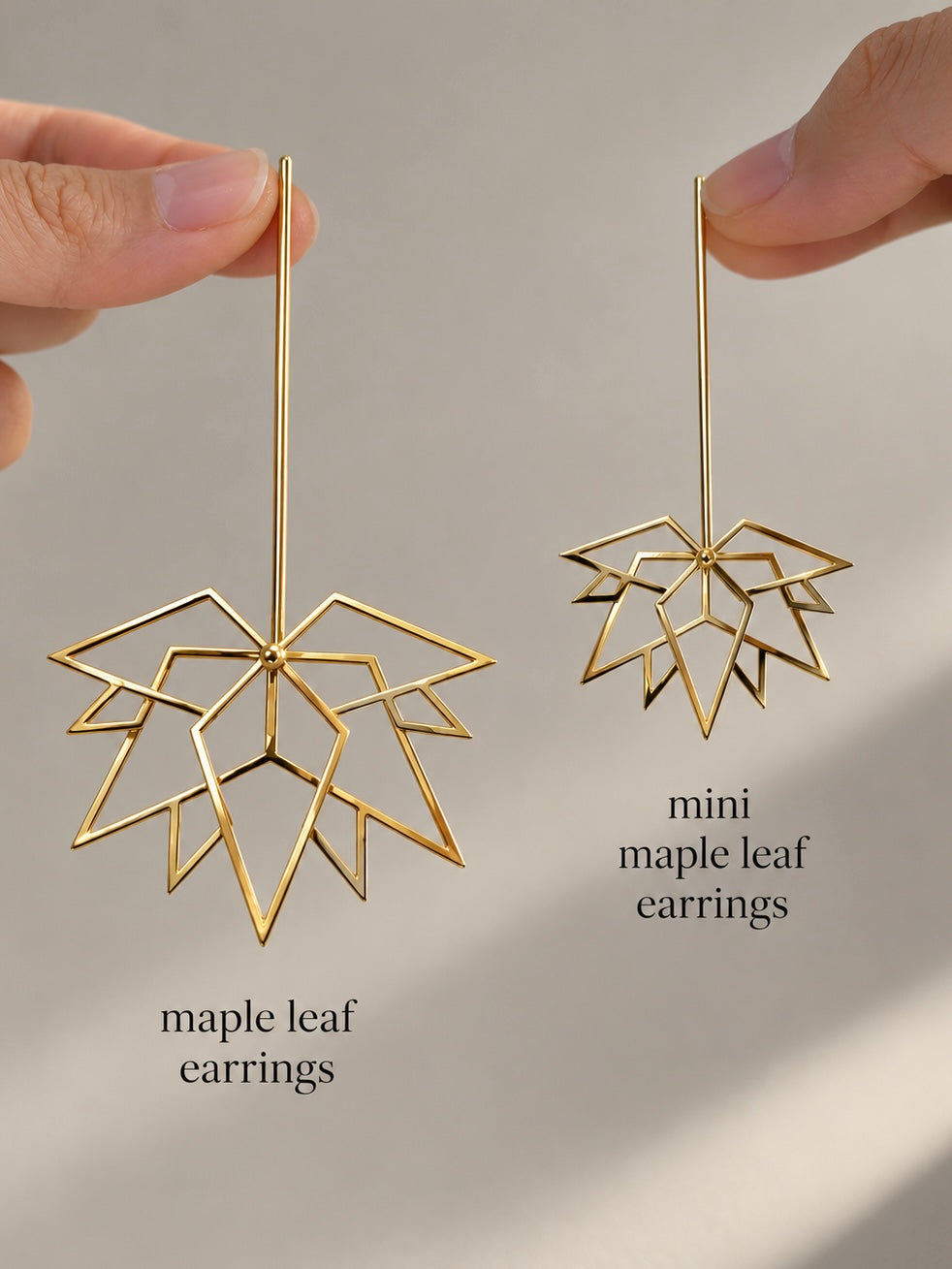 MINI MAPLE LEAF GOLD EARRINGS