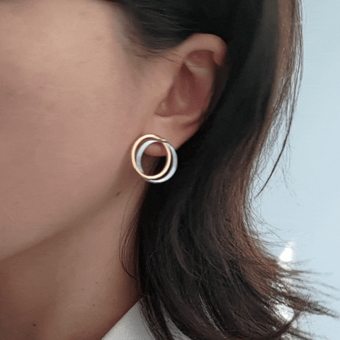 BUBBLE TWO TONE EARRINGS