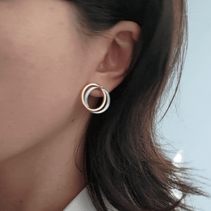 Bubble two tone earrings