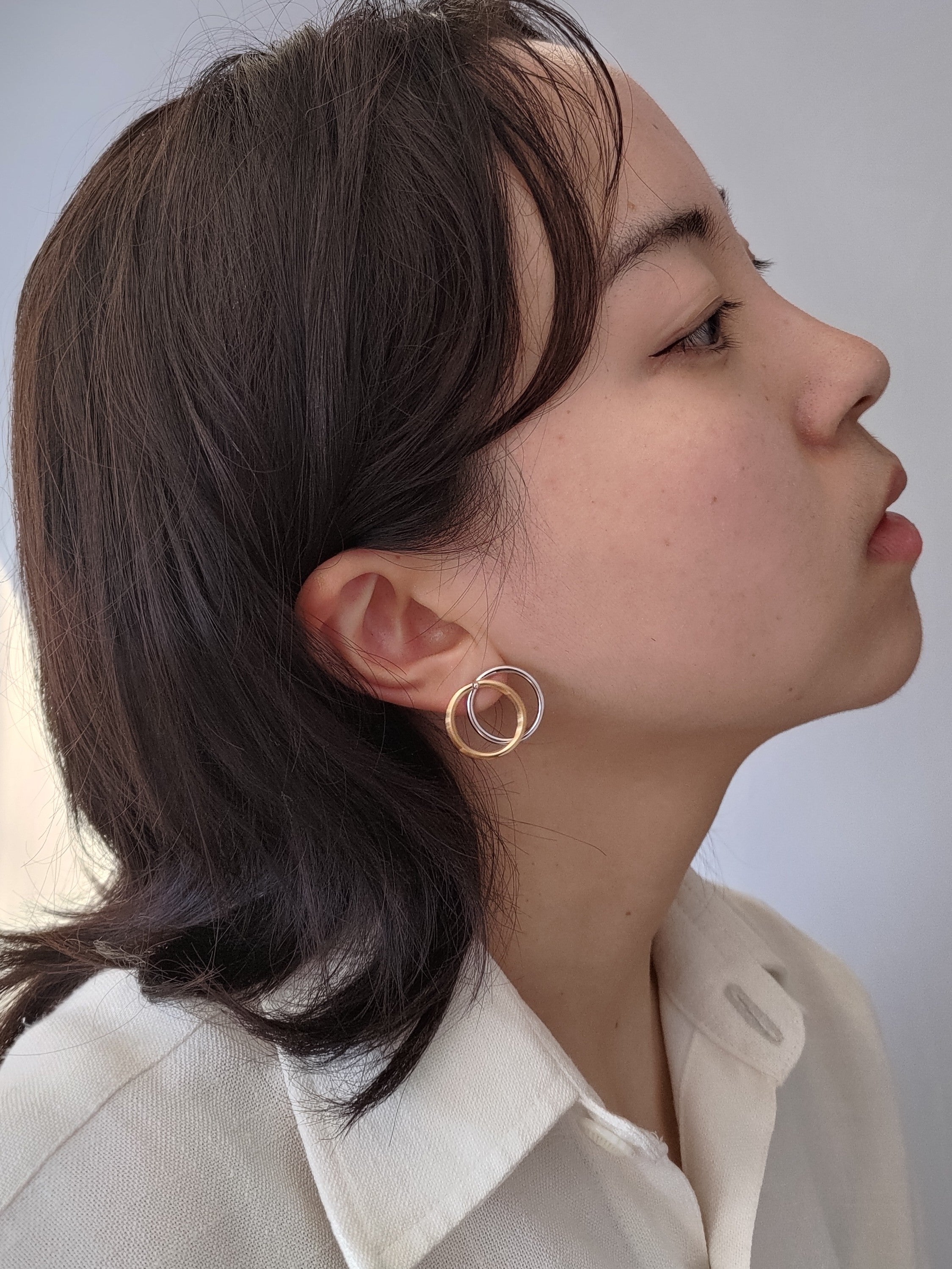 Bubble two tone earrings