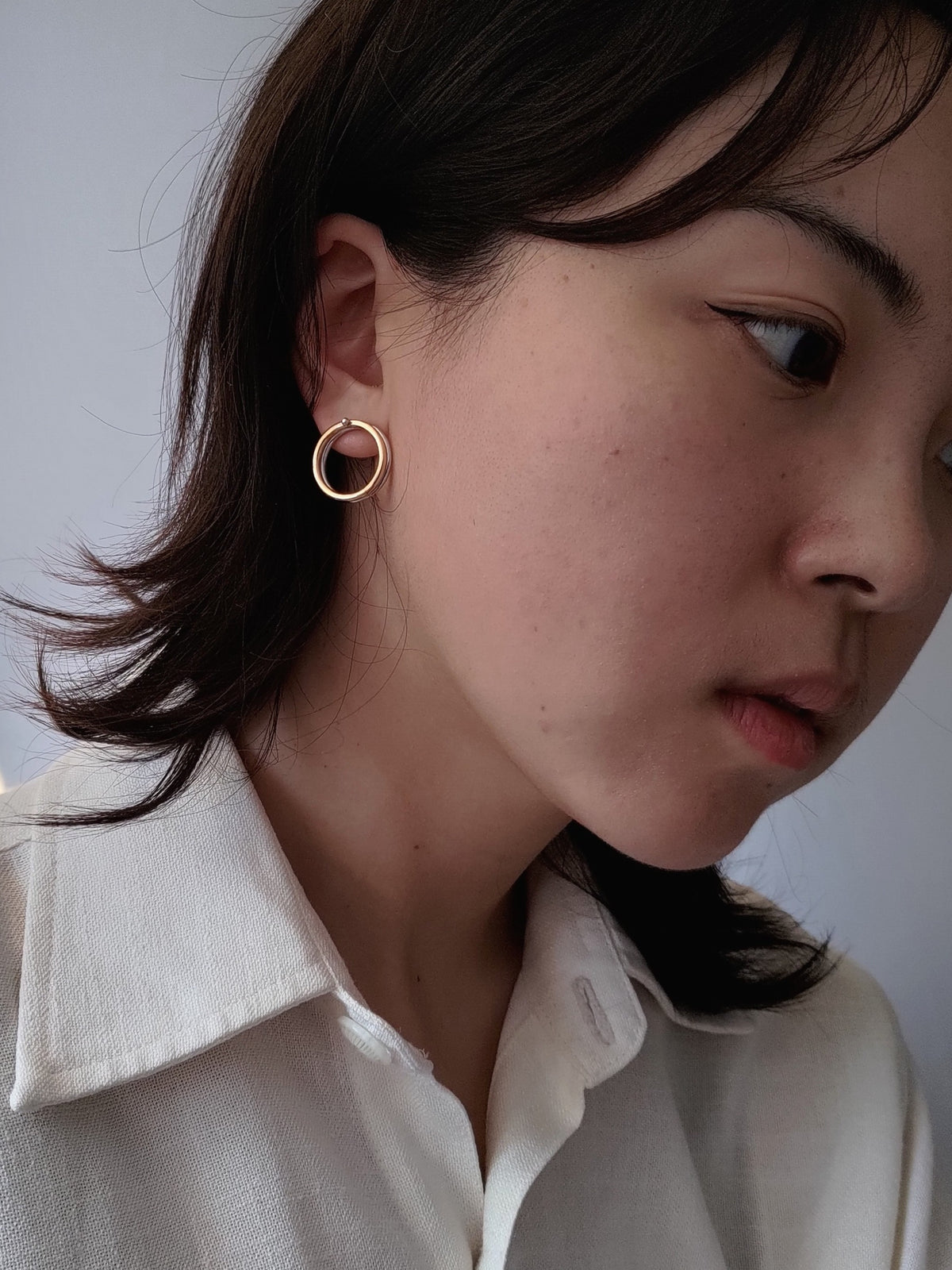 BUBBLE TWO TONE EARRINGS