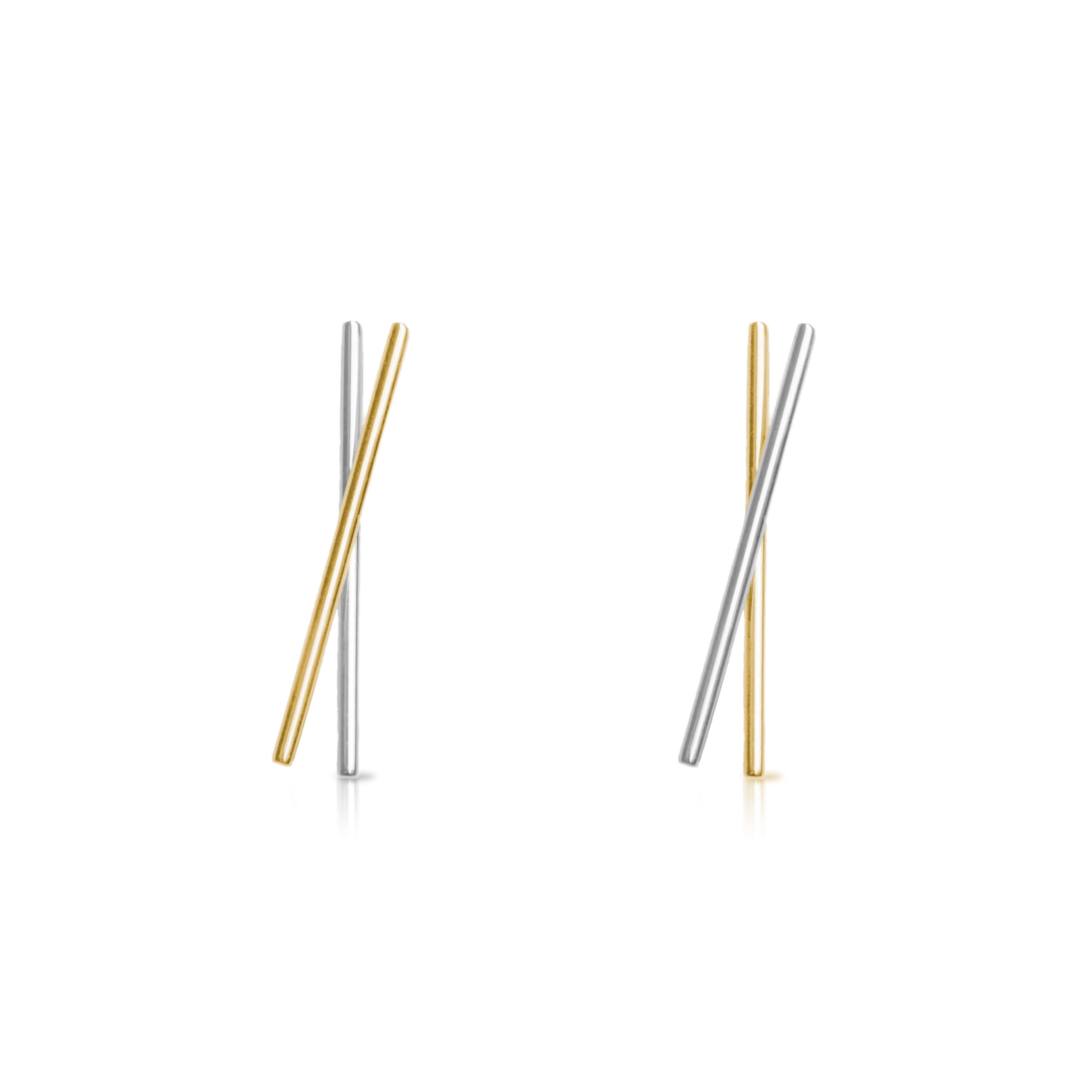 MINI TICK TOCK TWO TONE EARRINGS - MIX & MATCH