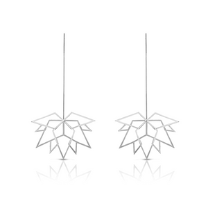 Mini maple leaf silver earrings
