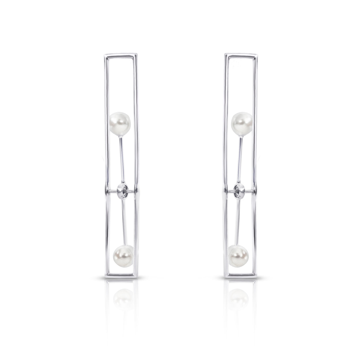 TRAPPED PEARL EARRINGS