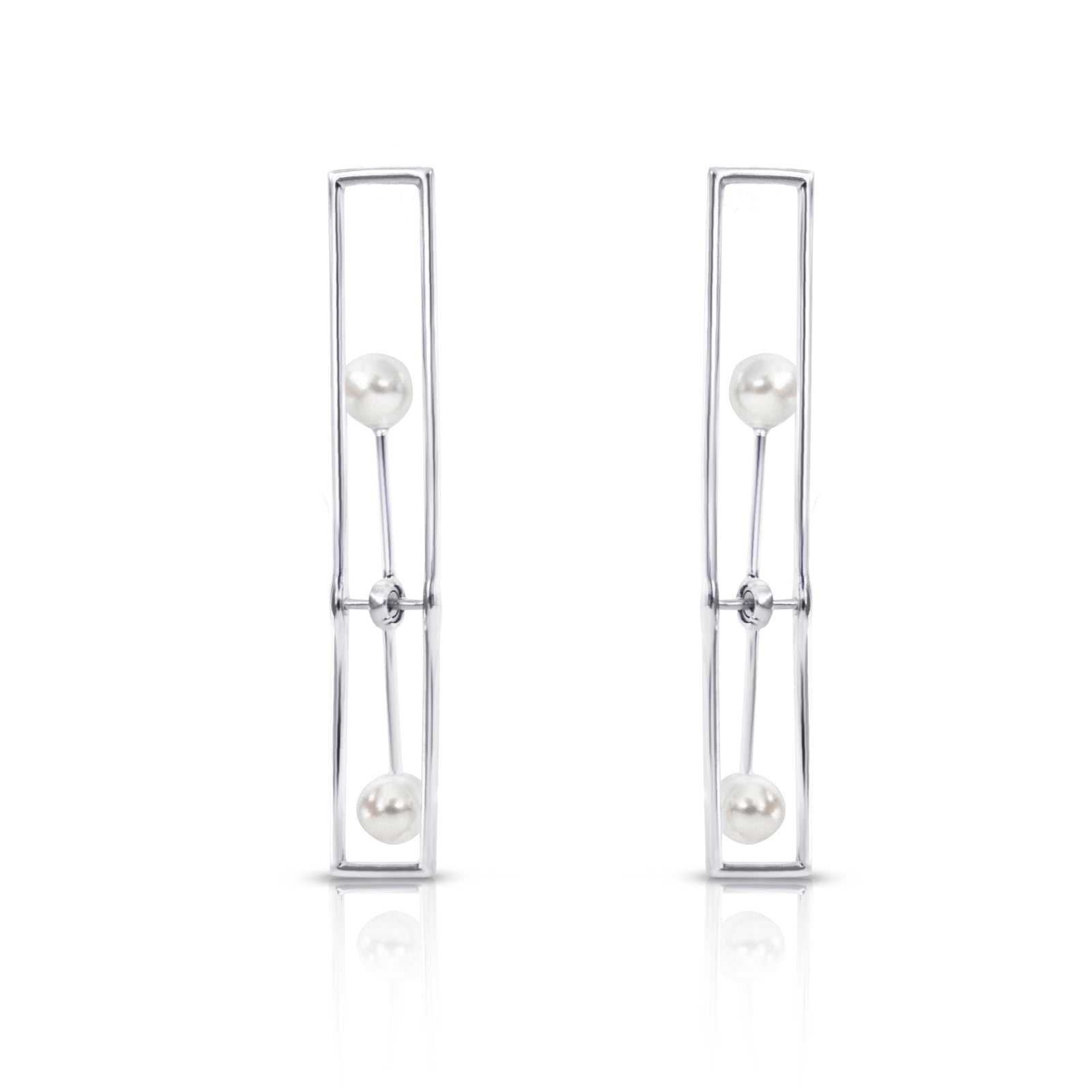 Trapped Pearl Earrings