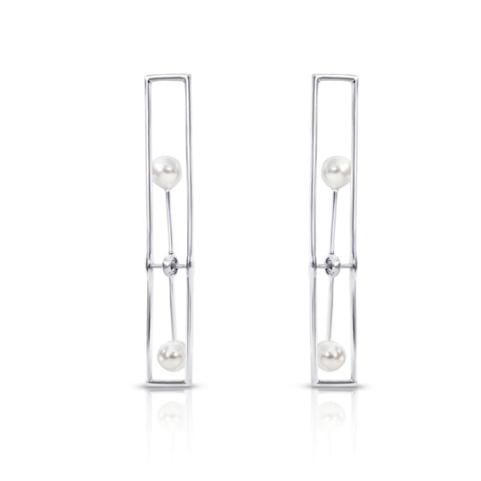 Trapped Pearl Earrings