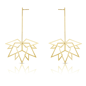 Maple Leaf Yellow Gold Earrings