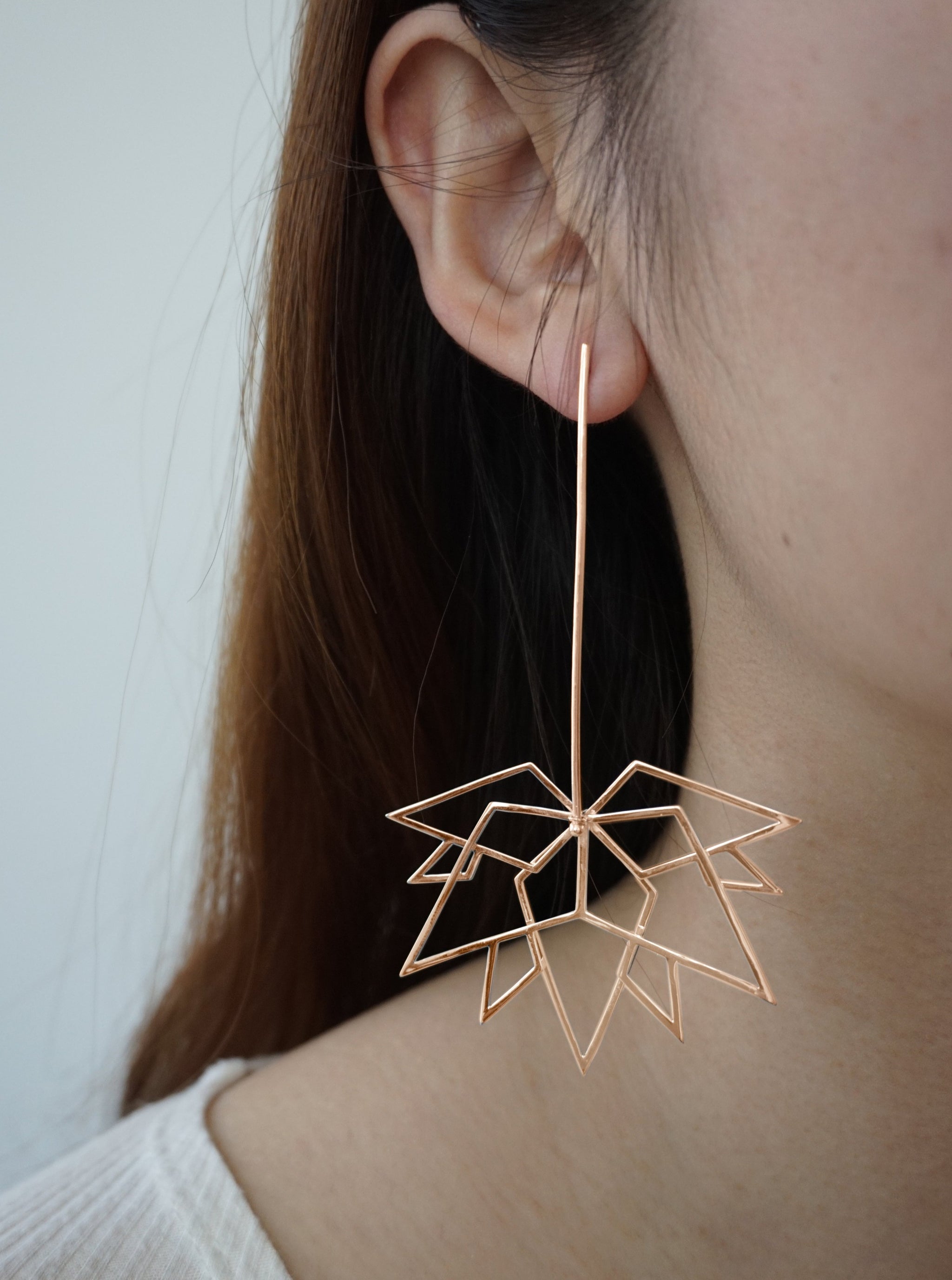 Maple Leaf Rose Gold Earrings
