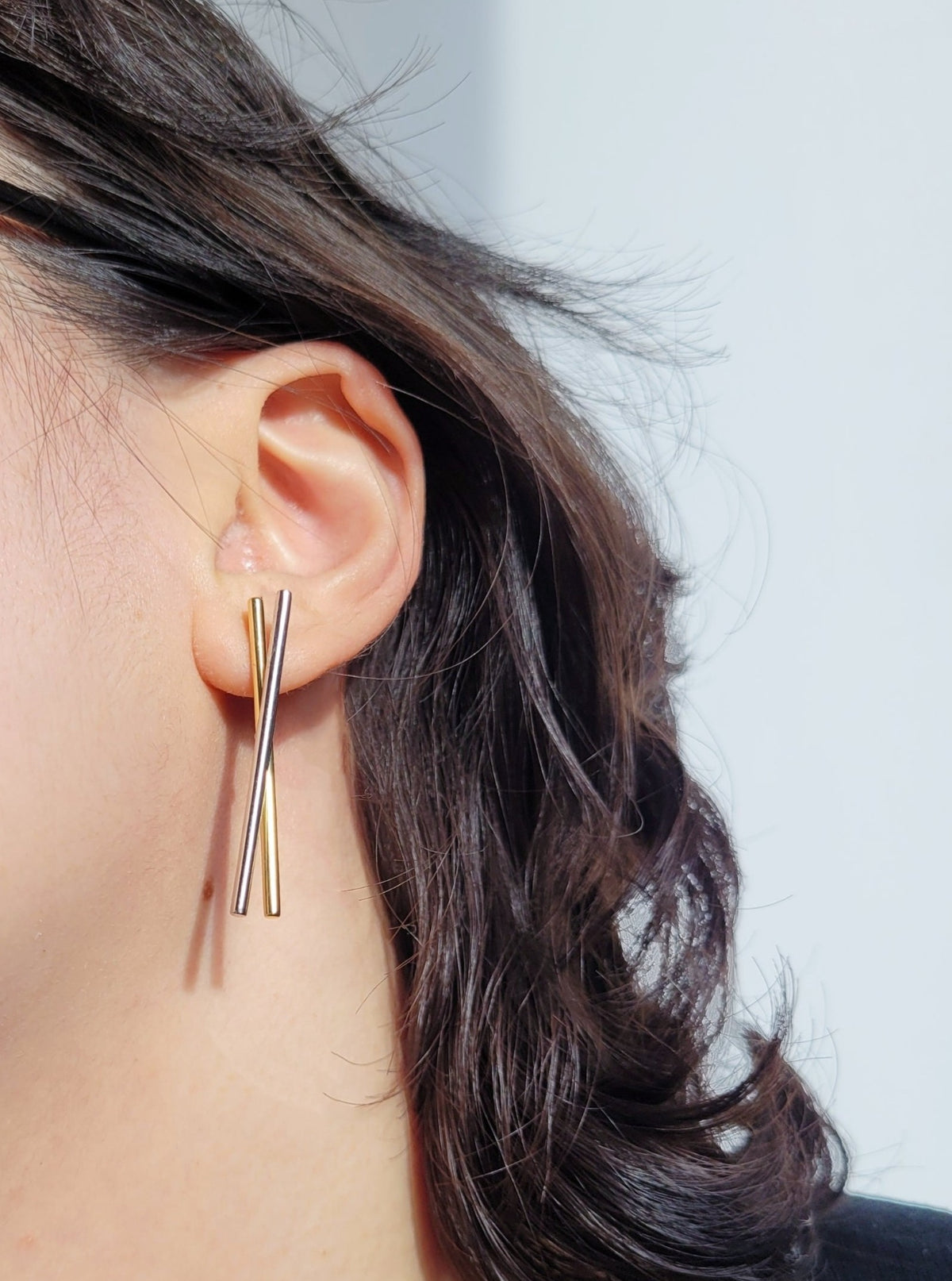 MINI TICK TOCK TWO TONE EARRINGS - MIX & MATCH