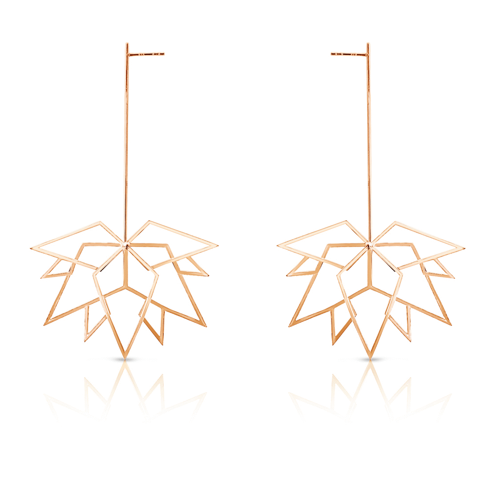 Maple Leaf Rose Gold Earrings